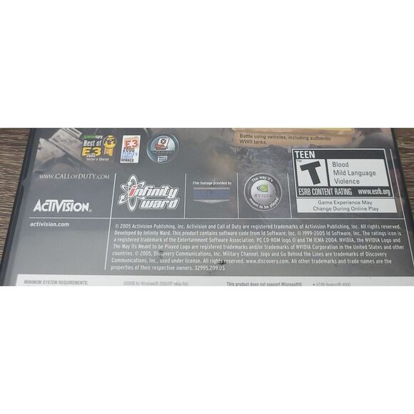 2005 Activision Call of Duty 2 PC CD-ROM 6 Disc Set Complete Untested Pre-Owned - Picture 5 of 10